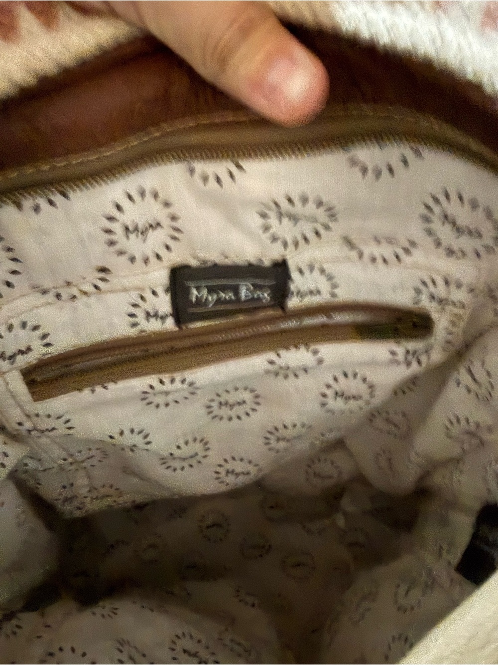 MYRA Leather-Trim Wool & Haircalf Tote Bag in Brown and Black - Picture 4 of 4